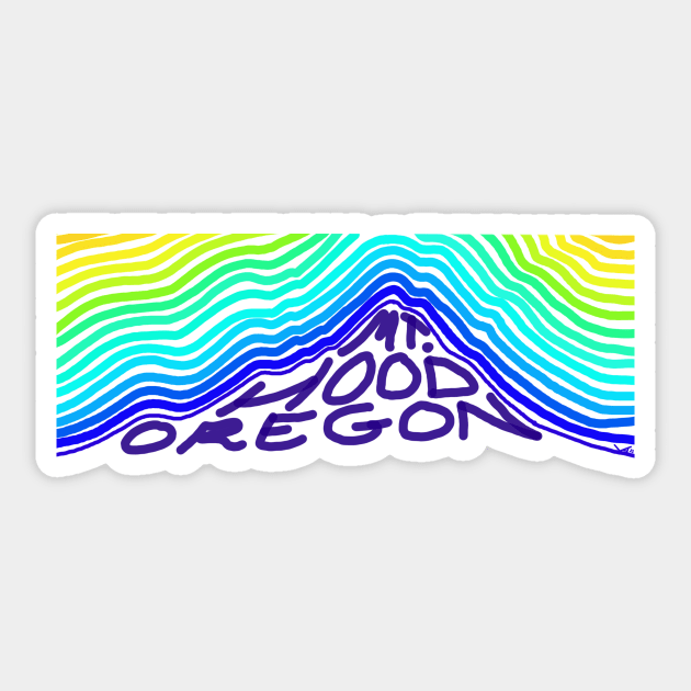 Mt. Hood Oregon Outline Sticker by FernheartDesign